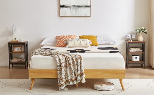 VECELO Modern Nightstands X-Design Side End Table Night Stand with Storage Shelf for Bedroom,Living Room,