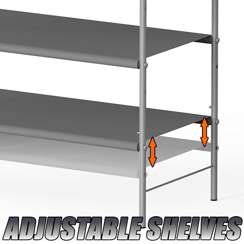 3-Tier Shoe Rack Storage Organizer, Compact Entryway Shoe Shelf, Grey