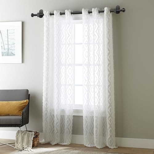 No Drill Adjustable Curtain Rod 32 to 86 Inches - Black Drapery Rod