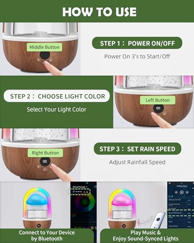 Indoor Rain Cloud Tabletop Water Fountain with Color-Changing LED Lights