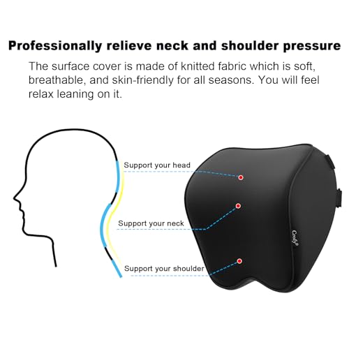 2-Pack Car Neck Pillow Set with Adjustable Straps - Memory Foam