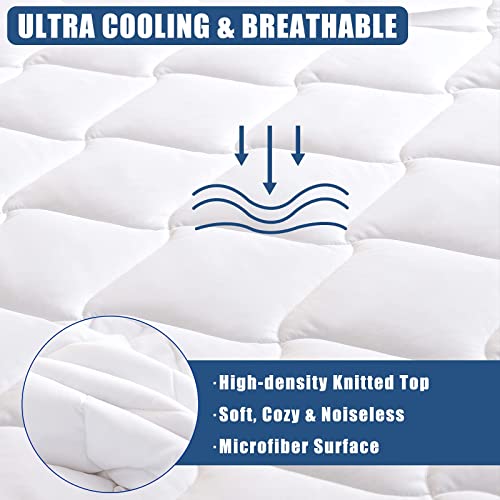 Twin XL Quilted Waterproof Mattress Pad - Breathable Cooling Protector