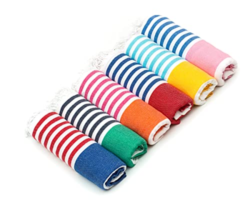 Oversized Turkish Cotton Beach Towels - 6-Piece Set, 72x40 Inch, Sand-Free
