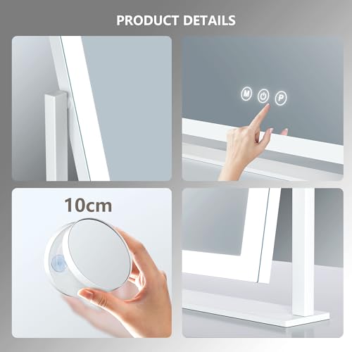Gvnkvn 17.3 x13 in Lighted Makeup Mirror, 10X Magnifiers