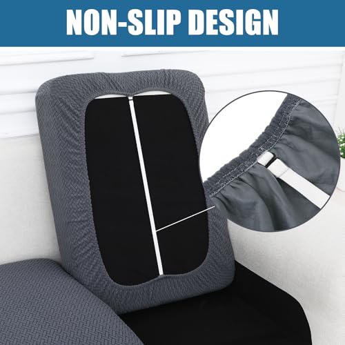 Waterproof Couch Cushion Covers, Non-Slip Stretch Slipcover, 3 Pieces, Grey