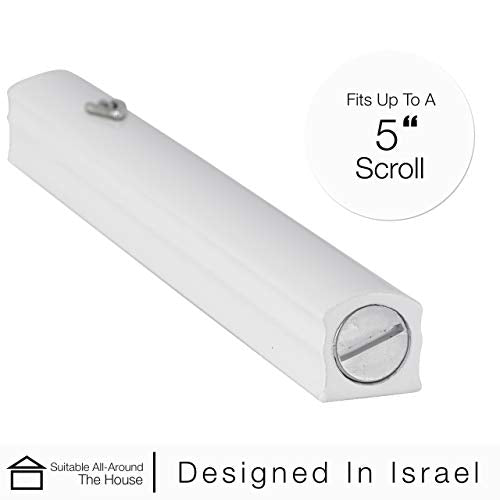 Aluminum Mezuzah Case - 6 Inch Silver Shin Design Weatherproof Door Decor