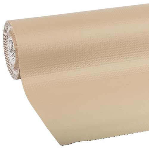 Smooth Top EasyLiner for Cabinets & Drawers - Easy to Install & Cut to Fit - Shelf Paper & Drawer Liner Non Adhesive - Non Slip Shelf Liner for Kitchen & Pantry - 12in. x 24ft. - Beige