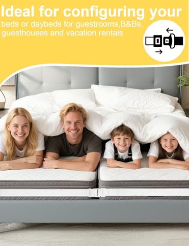 33ft Adjustable Twin to King Bed Connector Strap - Non-Slip Mattress Converter