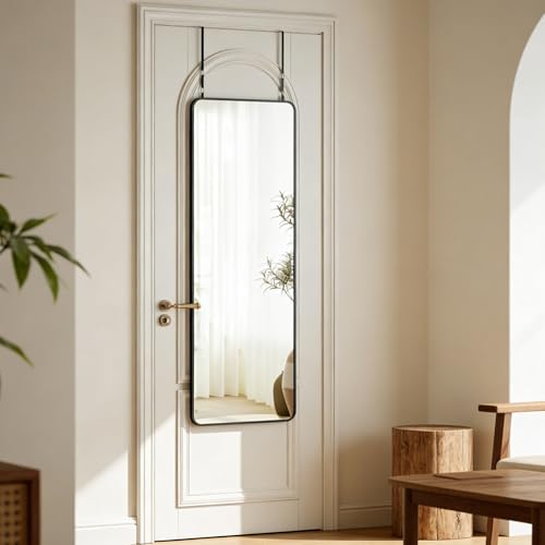 14" x 48" Full Length Over The Door Mirror, Shatterproof Wall Body Mirror