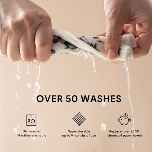 RECYCO Geometric Swedish Dishcloths 5-Pack - Reusable Cellulose Kitchen Wipes