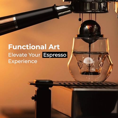 KRUVE Propel Double-Walled Glass Espresso Cups - Clear, 2.5 oz, Set of Two, Scientific Design for Better Tasting Coffee - Includes Variation: Clear - Two Glasses