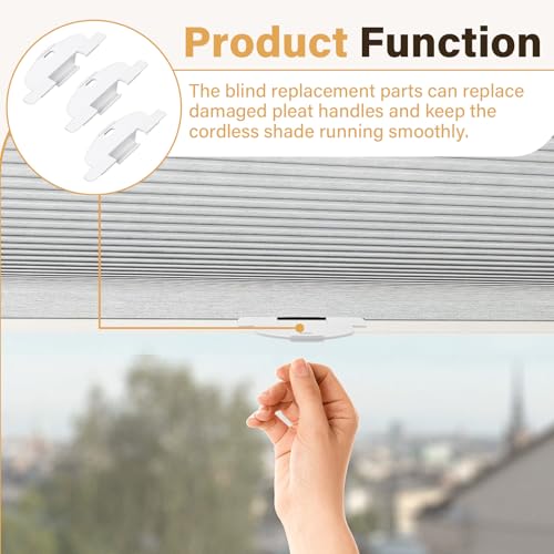 3/4-Inch Cordless Shade Pull Handles for Honeycomb Shades, 3 Pack White