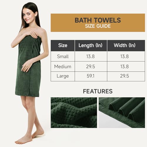 REDKISS 6-Piece Coral Fleece Bath Towel Set - Olive Green