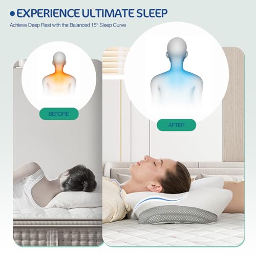 Ergonomic Memory Foam Cervical Pillow for Neck and Shoulder Pain