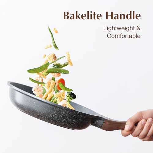 Nonstick Frying Pan Skillet, 9.5 Inch Swiss Granite Coating Omelette Pan