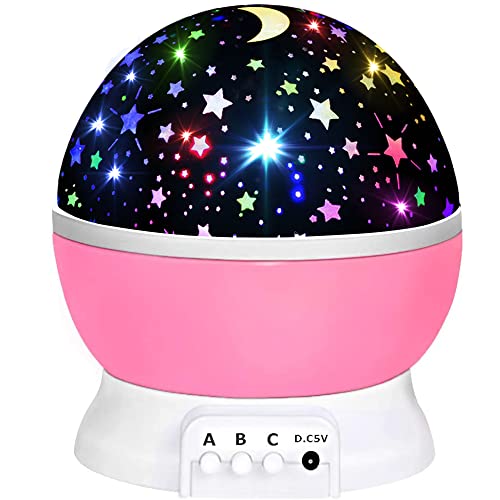 Kids Star Night Light Projector - 360° Rotating 16 Color LED Lamp