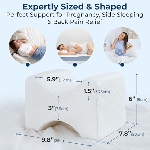 5 STARS UNITED Memory Foam Knee Pillow for Side Sleepers & Back Pain