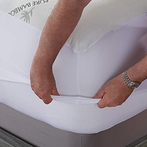 Waterproof Queen Mattress Protector - Breathable Bamboo Cover