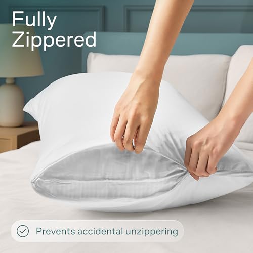 Niagara Waterproof Pillow Protectors 4-Pack - Standard Size Zipper Cover 20x26