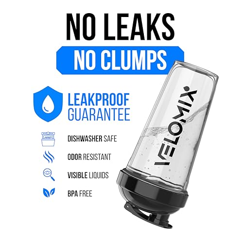 VELOMIX 2 Pack 28oz Protein Shaker Bottle with Wire Whisk, Leak Proof Gym Cup