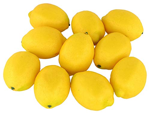 10pcs Lifelike Artificial Lemons - Realistic Yellow Fake Fruit for Home Kitchen Decoration