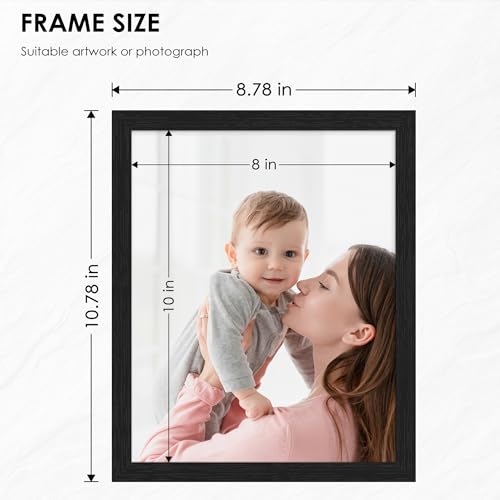 8x10 Black Woodgrain Picture Frame Set of 6 - Wall & Tabletop Display