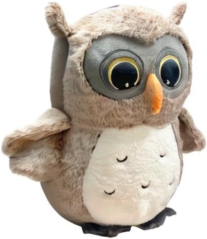 Ryttir 15.7 Inch Chubby Gray Owl Plush Toy - Fun Adventure Stuffed Animal for Kids & Room Decor