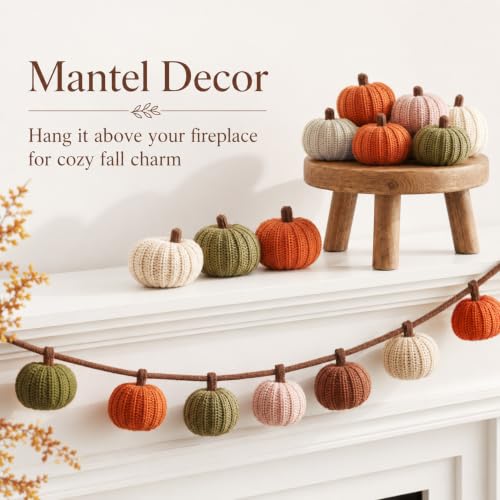 Mini Knitted Pumpkin Set of 5 - Fall Decor, Thanksgiving Centerpiece