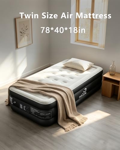 Twin Air Mattress with Built-in Pump - 18" Elevated Inflatable Guest Bed
