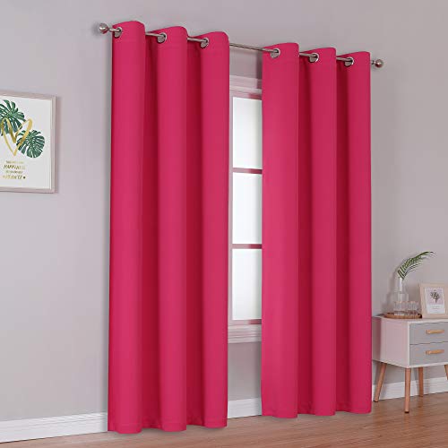 84-Inch Fuchsia Pink Room Darkening Curtains - 2 Panels