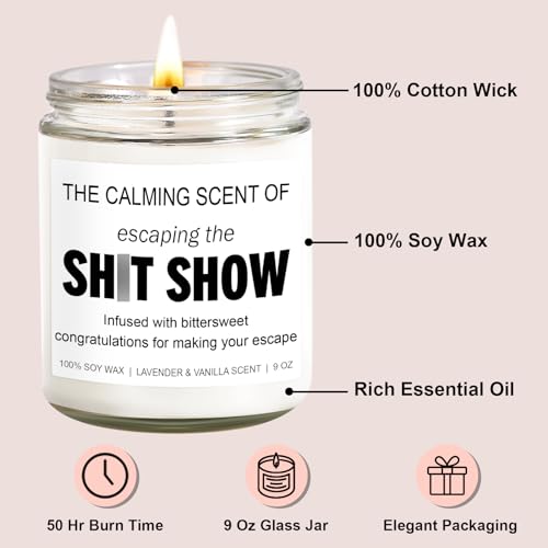 Funny Coworker Leaving Gift Scented Soy Candle - Lavender Vanilla (9oz)