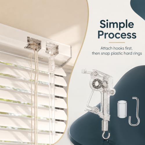 Horizontal Blind Wand Repair Kit - 4 Set Hook and Sleeve for 1-Inch Headrails