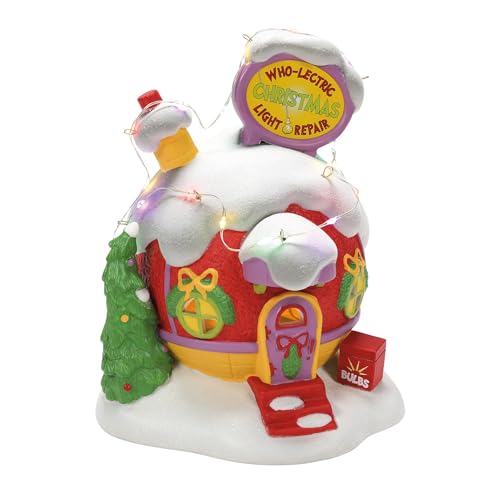Department 56 Grinch Village Who-Lectric Light Repair Lit Building, 7-Inch