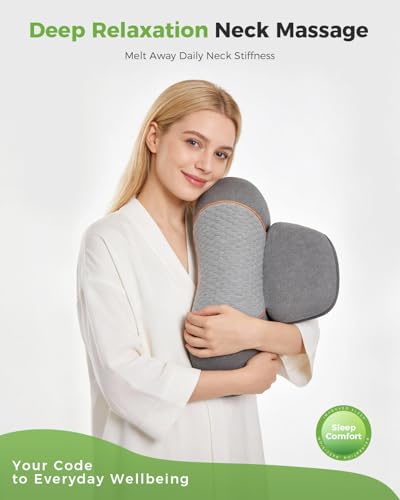 3-in-1 Neck Massager Pillow with Heat - Cordless Deep Tissue Relief