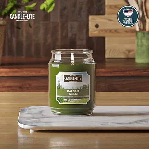 Candle-Lite Balsam Forest Scented Candle 18 oz Jar - NEW Fragrance, 110 Hr Burn Time, USA Proudly Poured