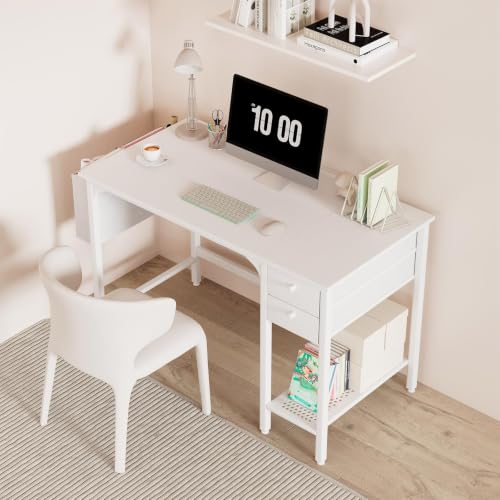 40-Inch Small Computer Desk with Drawers & Shelf - Home Office Writing Table