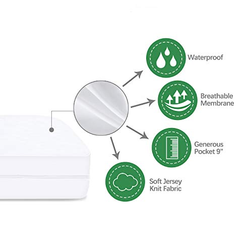 Moonsea 6-Side Waterproof Zippered Twin Mattress Encasement - 2 Pack