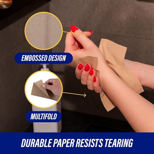 Multifold 1-Ply Kraft Paper Hand Towels, 9.25" x 9.4" (4,000 Sheets)