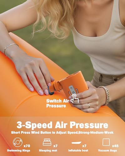 Rechargeable Mini Air Pump with Camping Light & 6 Nozzles