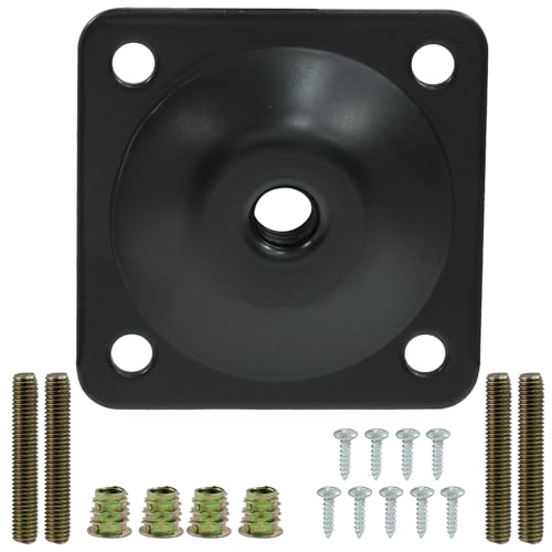Set of 4 Furniture Leg Mounting Plates M8 Thread with Hardware Kit