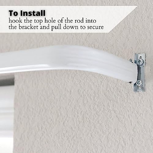 Heavy Duty Lock Seam Curtain Rod, 28-48 Inch Adjustable, White (2 Pack)