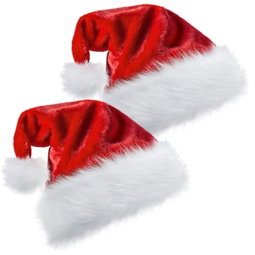 KetQue Santa Hats Adults & Kids 2-Pack LED Christmas Hats with Lights (Variation: Santa Hats Adult)