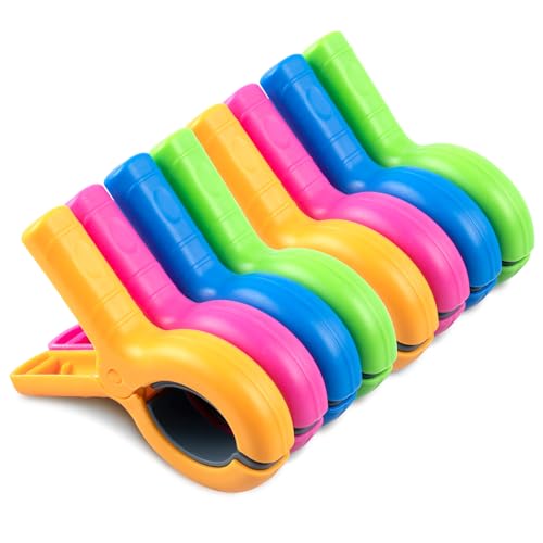 8-Pack Large Beach Towel Clips for Beach Chairs, Heavy Duty Jumbo Clips