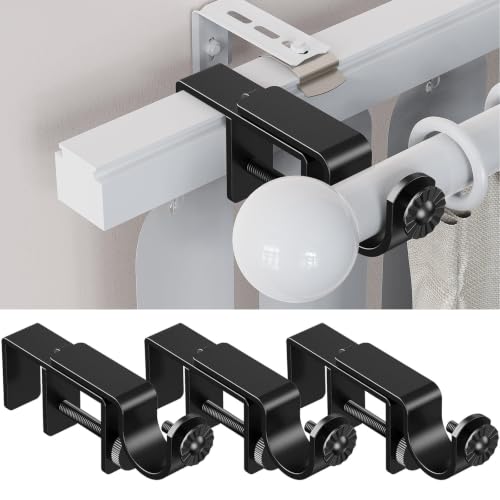 Heavy-Duty Steel Blind Headrail Brackets, No-Drill Clamp (3 Pack)