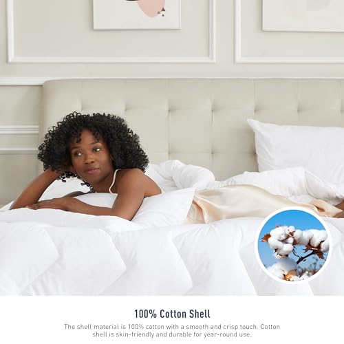 HOMTEC All-Season Down Alternative Duvet Insert - 100% Cotton Shell Twin Comforter