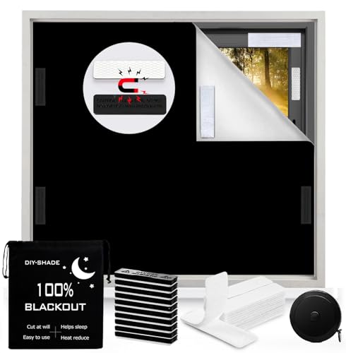 100% Blackout Magnetic Window Cover, Portable Curtain 118x57”