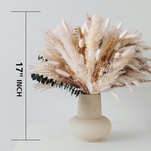 Dried Flower Bouquet with Pampas Grass & Eucalyptus - Boho Home Decor