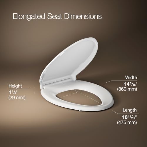 KOHLER Cachet ReadyLatch Elongated Slow Close Toilet Seat White