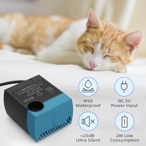 Cat Water Fountain Replacement Pump SP-400LV - Quiet Submersible Pet Pump