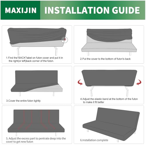 Stretch Armless Futon Cover (67-82 Inch) - Washable Furniture Protector, Pink